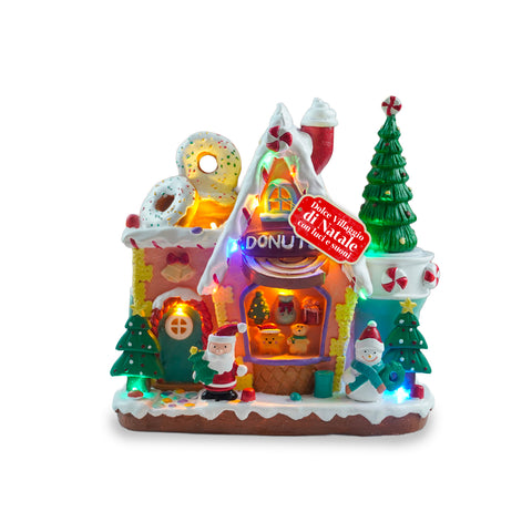 saint joy villaggio di natale animato northlight con luci led musica e albero rotante ean 8050043127457