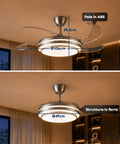 wintem ventilatore da soffitto con pale in abs richiudibili e luce led 72w dimmerabile 32w silenzioso telecomando e 6 velocita ean 8052286432312