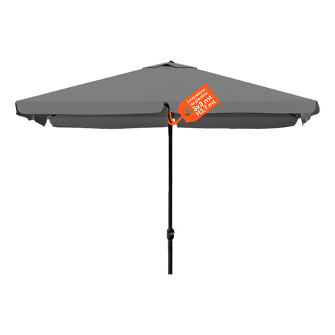 Ombrellone da Giardino 3x3 Regolabile con Snodo Inclinabile e Carrucola