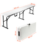 zendea panca pieghevole bianco 180x28x44cm modello stilo da giardino o casa ean 8050030810607