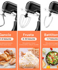 Avilia Impastatrice Planetaria 1500W Ciotola Inox 5L 10 Velocità con Ricettario, Accessori e Funzione Pulse Nera Ean-8056819047578