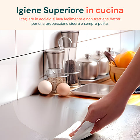 Spianatoia per Impasto in Acciaio Inox 304 Satinato con Piegatura 2 cm