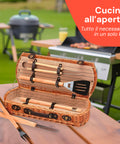 Cesto Set Bbq Portatile Con 5 Accessori In Valigetta Vimini