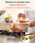 Padella Svasata Alta in Alluminio con Manico in Acciaio Inox 28cm