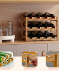 Avilia Organizer Portabottiglie Vino Compatto in Bambù 12 Bottiglie per Spazi Ridotti Ean 8056819052688