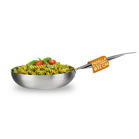 Saltapasta Chef 32 cm – Alluminio Satinato Naturale – Full Induction