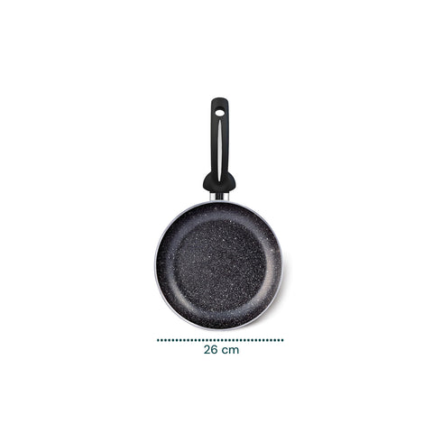 Padella Antiaderente Effetto Pietra in Alluminio – Ø16/18/26 cm