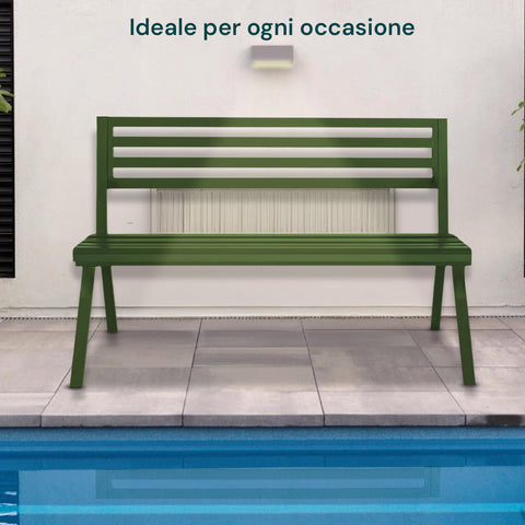 Panca Montecarlo Verde In Acciaio Verniciato Con Design Moderno