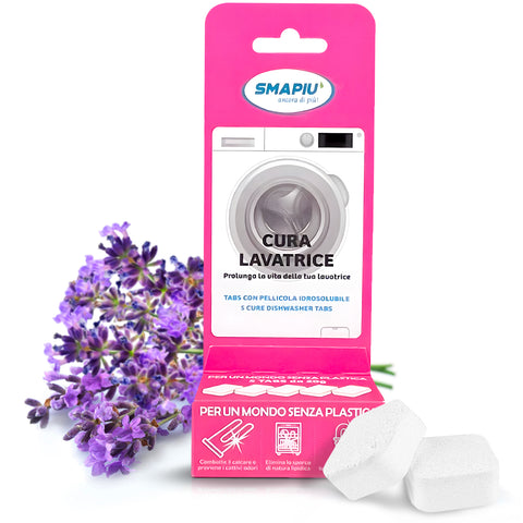 Set 5 Pastiglie Cura Lavatrice per Calcare, Grasso, Odori e Residui Detersivo