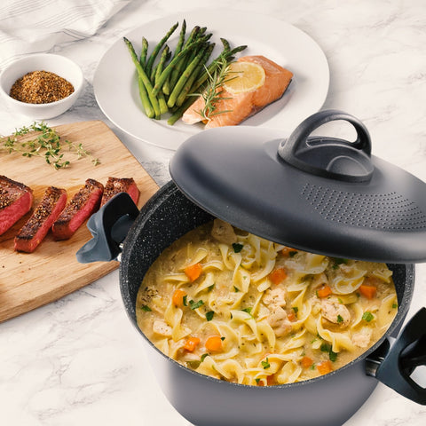 Pentola Con Scolapasta Antiaderente In Alluminio 22cm 5l