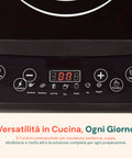 Piastra induzione Wintem versatilità in cucina ogni giorno, 8 funzioni preimpostate: rosolatura, barbecue, zuppa, ebollizione, display digitale