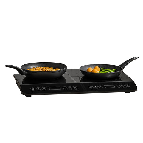 Dubbele inductiekookplaat 3500 W met touchbediening en led-timer van 4 uur