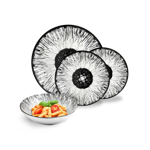 18-delig porseleinen servies met Corolla-decoratie voor 6 personen