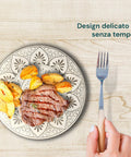 Servizio Piatti 18 Pezzi In Porcellana Decorazione Mandala Per 6 Posti Tavola
