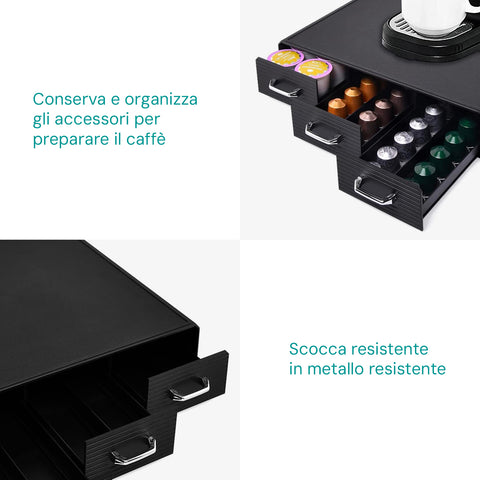 Avilia Portacapsule e Cialde con 3 Scomparti fino a 56 Capsule Design Moderno Ean 8056819052619