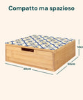 Cassetto Porta Cialde e Capsule in Bambù con Ripiano in Vetro Vari Sfondi