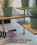 Avilia Scaffale Angolare in Bambù 3 Ripiani Salvaspazio 39x43x18cm Struttura Acciaio Ean 8058268050031