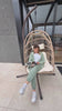 Poltrona a Dondolo Sospesa Gaia Grey in Rattan Artificiale Grigio Struttura Acciaio con Cuscini e Portata 140 kg Ean 8023755069100