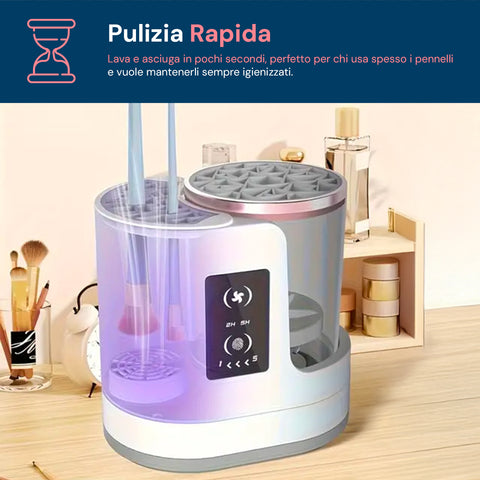 Pulitore Pennelli 3 in 1 Elettrica Automatica con Lavaggio e Asciugatura