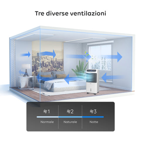 Wintem Raffrescatore Multifunzione Breeze 4 in 1 Riscaldamento, Deumidificazione, Purificazione Aria  80W-2000W con Timer, Telecomando e Ruote Ean-8052286430974