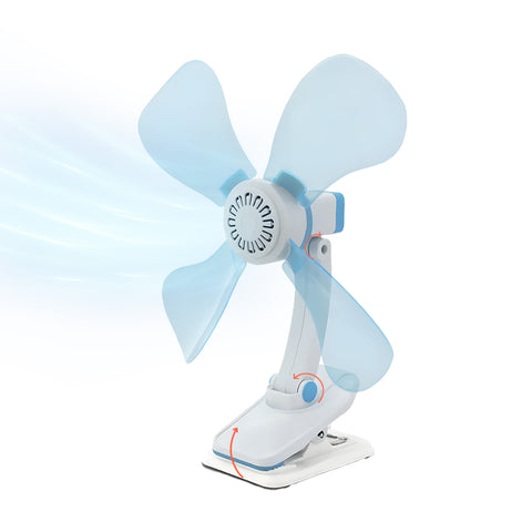 Stille draagbare ventilator van 9 W met verstelbare klem voor bureau, huis en bed