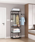 Scaffale appendiabiti in camera da letto moderna per organizzazione vestiti e scarpe, design compatto verticale salvaspazio