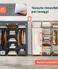 Avilia Scaffale Armadio in TNT con 9 Ripiani Modulabili Multiuso Design Salvaspazio Vestiti Scarpe Ean 8056819052541