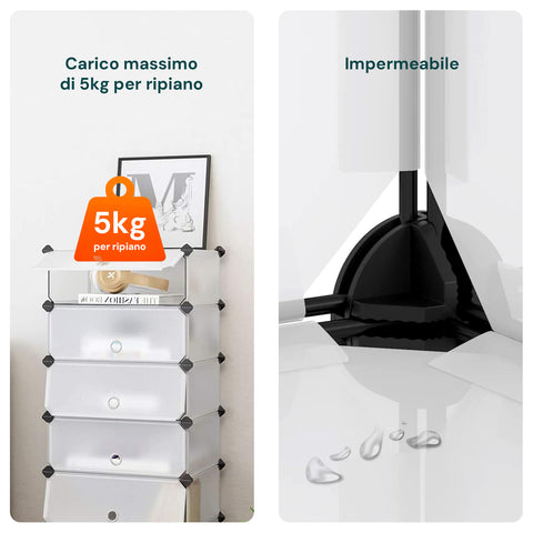 Scaffale Salvaspazio 10 Ripiani Impilabili Resistenti per Ogni Ambiente