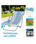Sdraio beach in acciaio verniciato grigio e textilene traspirante, resistente agli agenti atmosferici per uso esterno