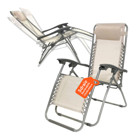 Sdraio reclinabile resistente fino a 115 gradi con posizioni multiple per relax personalizzato e comfort su misura