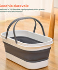 Avilia Secchio Pieghevole Salvaspazio in TPR Resistente con Manici e Design Compatto Richiudibile Ean 8056819050127
