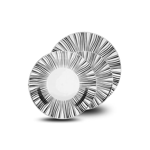 Avilia-Servizio Set 18 Piatti da Tavola in Porcellana Bianca Decorati Stile Union Moderni Ean-8056897153024