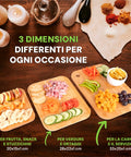 Avilia Taglieri in Bambù Naturale 3 Misure con Design Elegante e Superficie Resistente Ean 8056819052671