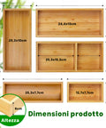 Avilia Set 5 Organizer Contenitori in Bambù Modulabili Salvaspazio Multiuso per Casa e Cucina Ean 8056819050134