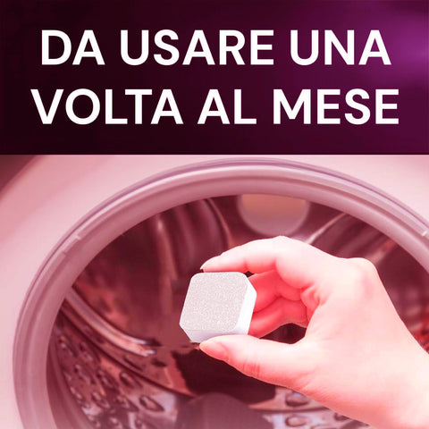 Set 5 Pastiglie Cura Lavatrice per Pulizia Calcare, Grasso, Odori e Residui Detersivo Ean-8033765130448