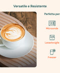 avilia set 6 tazze caffe in porcellana 80cc con piattino e decoro floreale in rilievo ean 8056897157367