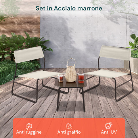 Set Cannes Salotto Con Tavolo In Vetro E 2 Poltrone