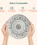 Servizio Piatti 18 Pezzi In Porcellana Decorazione Mandala Per 6 Posti Tavola