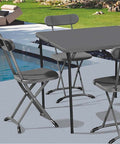 Set Tavolo Pieghevole a Valigetta con 4 Sedie in Acciaio Verniciato Antracite Horeca Ean-8023755053482
