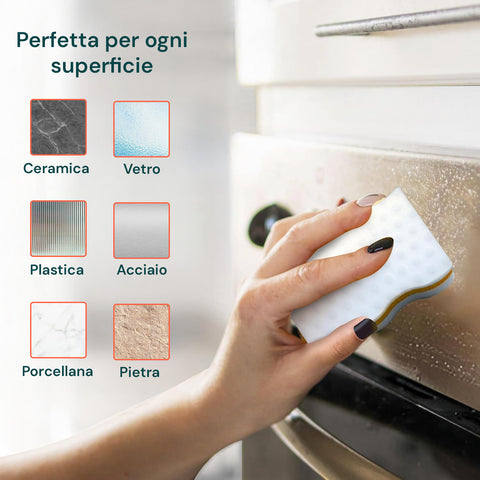 Set 3 Spugne Magic Eraser Multiuso Pulizia Profonda per Cucina, Forni, Bagno, Fornelli e Superfici Dure o Delicate Ean- 5053249244068