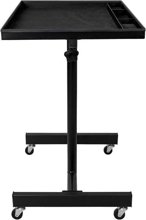 Tavolino mobile Daimann in acciaio con ruote e altezza regolabile fino a 123,5 cm, banco da lavoro professionale