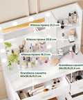 Scrivania con Specchio e Luci LED 3 Tonalità Naturale, Calda, Fredda per Make-Up e Organizzazione