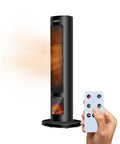 Wintem Termoventilatore Ceramico Uriel 2000W a Torre Portatile con Telecomando, Timer 12h, Protezione Anti Caduta ed Effetto Fiamma Ean-8052286431339