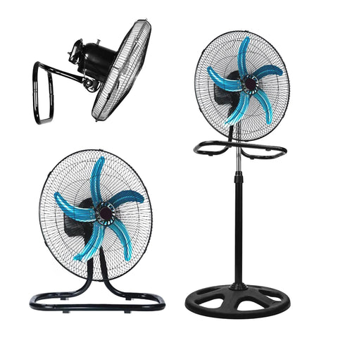 Ventilatore 50W 3 in 1 da Parete, Tavolo e Piantana con Pale 50 cm in Metallo