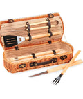 Cesto Set Bbq Portatile Con 5 Accessori In Valigetta Vimini