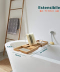 Vassoio Vasca da Bagno in Bambù Estensibile Design Naturale