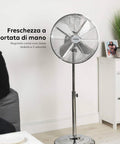 Wintem Ventilatore con Piantana LUXVENTSilenzioso 50W con 3 Velocità  e Oscillazione Regolabile