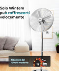 Wintem Ventilatore con Piantana LUXVENTSilenzioso 50W con 3 Velocità  e Oscillazione Regolabile