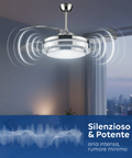 Ventilatore Da Soffitto 4 Pale A Scomparsa Con Luce E Telecomando 35w