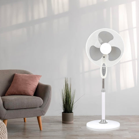 Ventilatore a Piantana 45W 3 Pale con Telecomando, Timer e 3 Velocità Bianco-DCG-ean-8032774626430